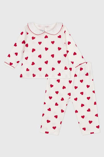 PETIT BATEAU Pyjama weiß gemustert