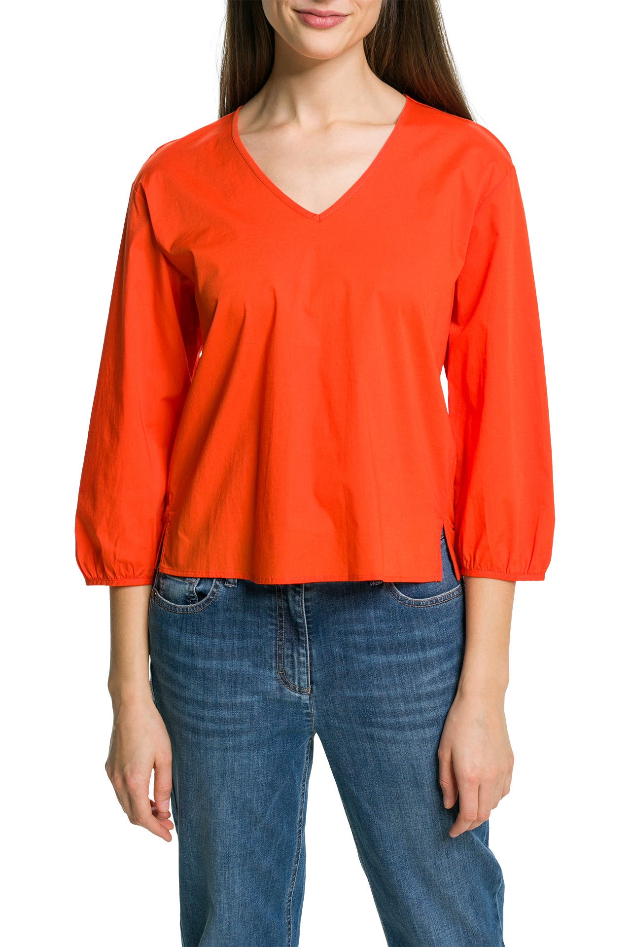Luisa Cerano Linen T Shirt In Burnt Orange 398130 7687 Col 0646