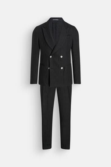 EMPORIO ARMANI Leinen-Anzug schwarz