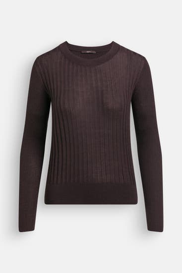 WINDSOR. - Strick-Longsleeve dunkelbraun