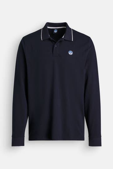 NORTH SAILS Langarm-Polo graublau