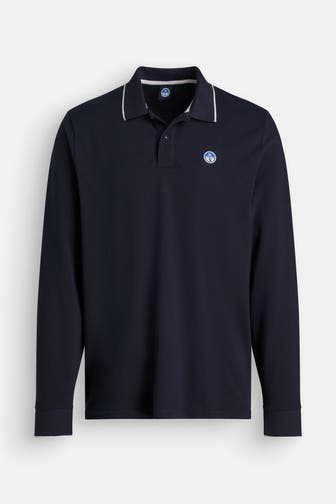 NORTH SAILS Langarm-Polo graublau