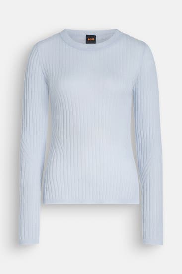BOSS - Strickpullover 'Fennona' hellblau