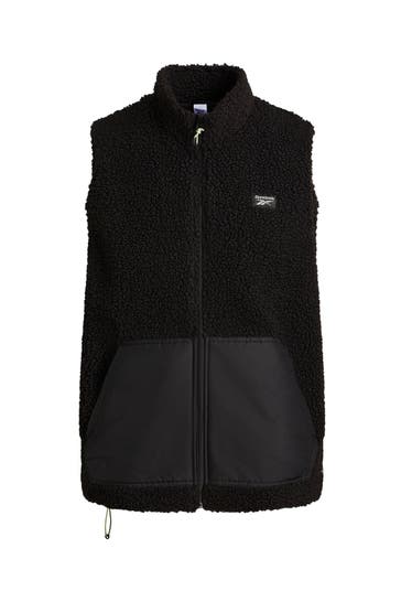 REEBOK Teddyfleece-Weste schwarz