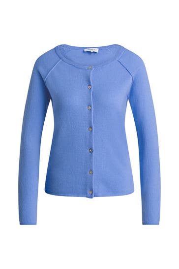ROSEMUNDE Wollmix-Strickjacke blau