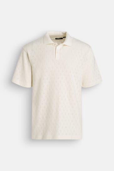 JACK & JONES Strick-Polo 'Blarent' ecru