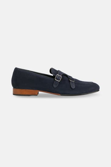 GORDON & BROS Leder-Monkstraps 'Renzo' dunkelblau