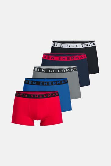 BEN SHERMAN 5er-Pack Boxer Trunks 'Joe' mehrfarbig
