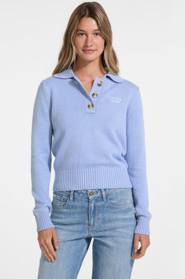 GUESS Strickpullover hellblau
