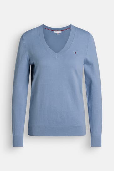 TOMMY HILFIGER Strickpullover hellblau