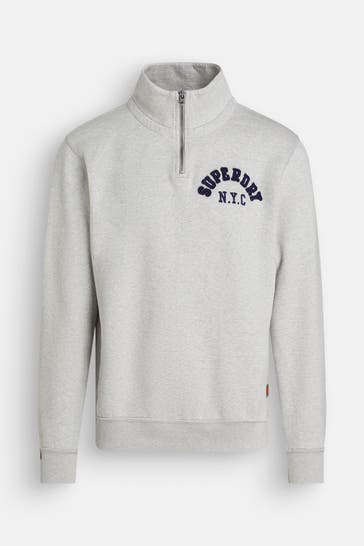 SUPERDRY Sweat-Troyer hellgrau