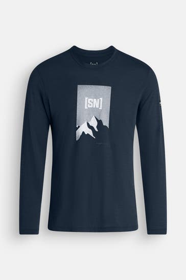 SUPER.NATURAL Wollmix-Longsleeve dunkelblau