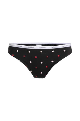 CK UNDERWEAR String schwarz gemustert
