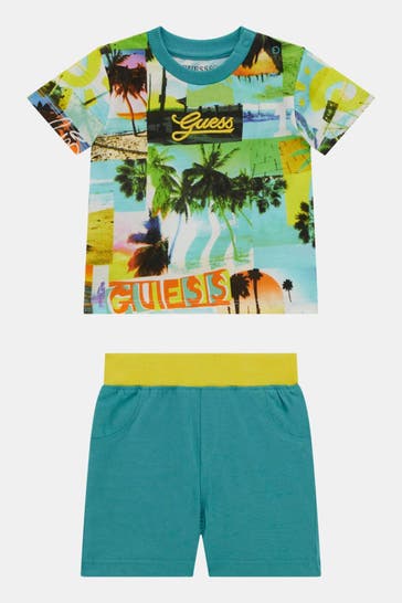 GUESS Set: T-Shirt und Shorts mehrfarbig