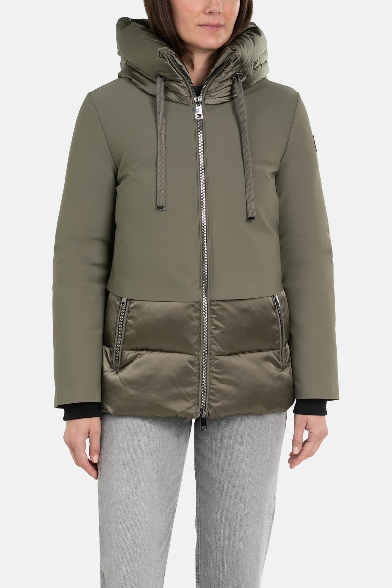 Luxus Winterjacke Khaki Damen Ebenbild