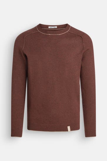 COLOURS & SONS Wollmix-Pullover braun