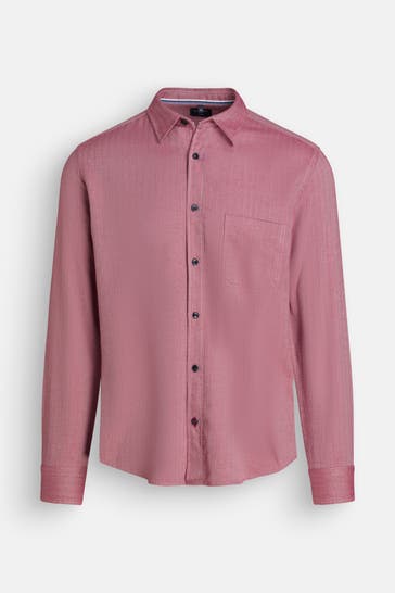 OLYMP Flanell-Hemd weinrot Regular Fit