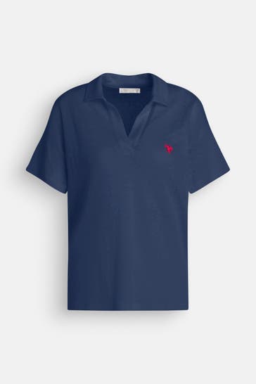 U.S. POLO ASSN. Leinen-Polo-Shirt 'Ada' marine