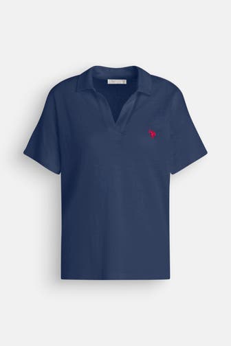 U.S. POLO ASSN. Leinen-Polo-Shirt 'Ada' marine