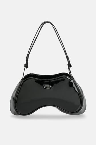 DIESEL Lack-Schultertasche schwarz