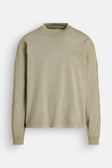 ROUGH. Sweatshirt 'Aged Bird' graugrün