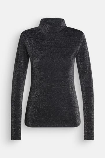RIANI Langarmshirt schwarz metallic