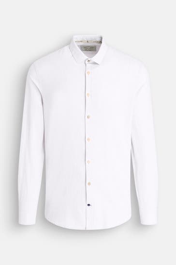 COLOURS & SONS Leinenmix-Hemd weiß