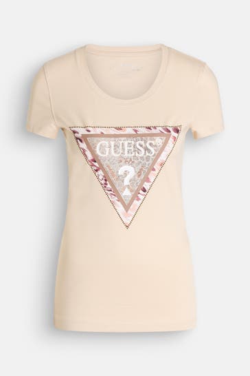GUESS T-Shirt 'Cheeta' beige