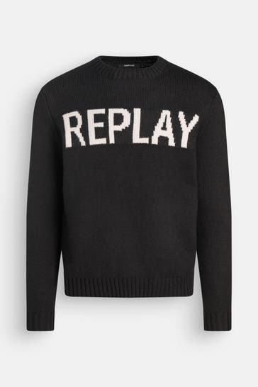 REPLAY Wollmix-Pullover schwarz