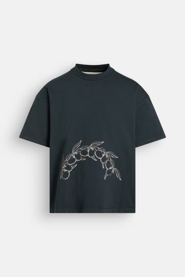 ROUGH. T-Shirt 'Wreath' schwarz