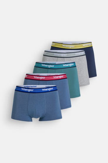 WRANGLER - 5er-Pack Boxer Trunks 'Barden' mehrfarbig