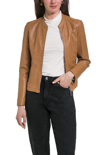 MILESTONE Lederjacke camel