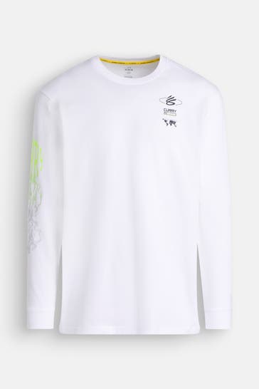 UNDER ARMOUR Longsleeve 'Under Armour X Curry' weiß