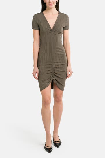 HUGO Jerseykleid 'Slisser' khaki