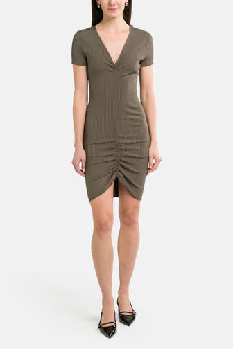 HUGO Jerseykleid 'Slisser' khaki