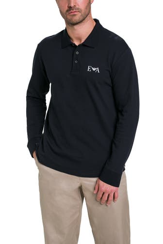 EMPORIO ARMANI Langarm-Polo dunkelblau