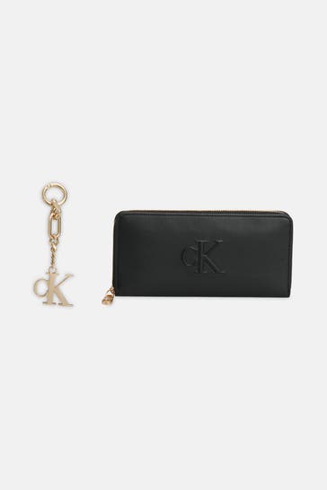 CALVIN KLEIN Set: Geldbörse und Schlüsselanhänger schwarz