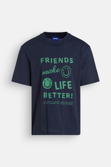 HUGO BLUE T-Shirt 'Nugofriends' dunkelblau