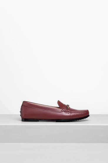 TOD'S - Leder-Slipper burgunder
