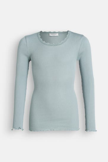 ROSEMUNDE Seidenmix-Longsleeve eisblau