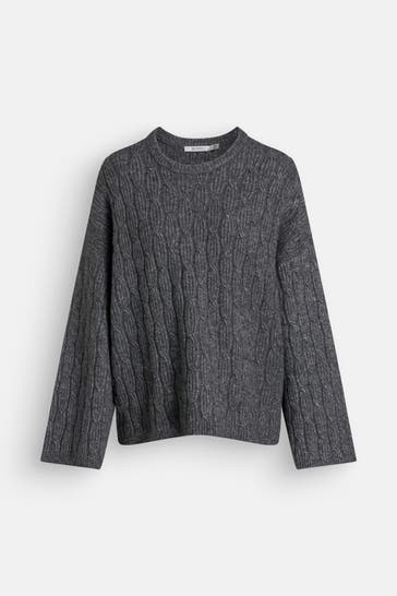 GESTUZ Wollmix-Pullover dunkelgrau