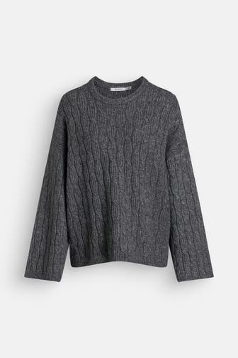 GESTUZ Wollmix-Pullover dunkelgrau