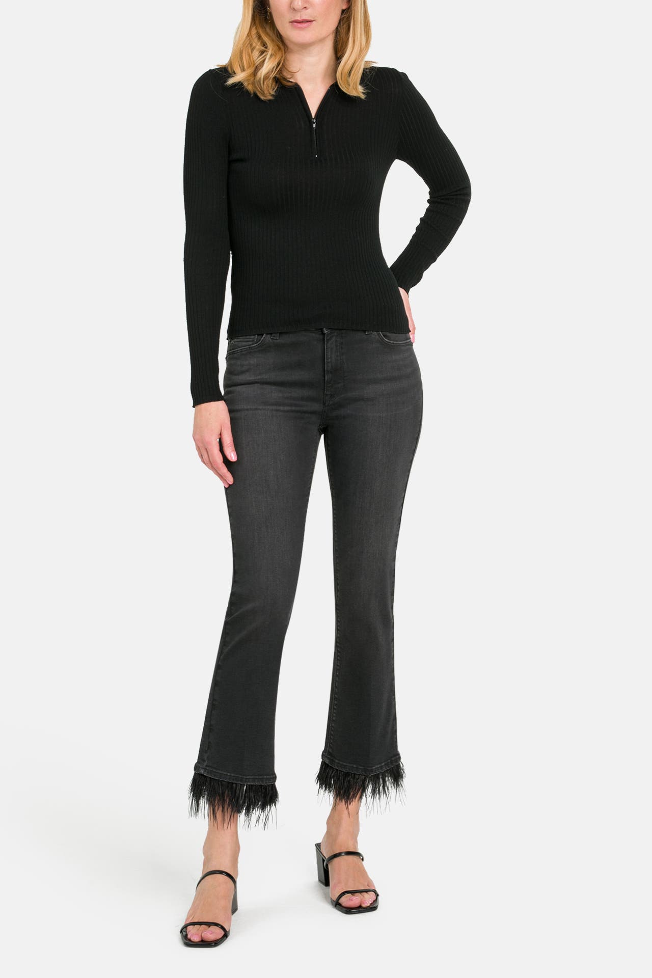 RAFFAELLO ROSSI Jeans schwarz flared, Bild 1