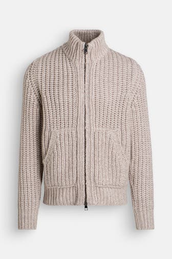 ROBERTO COLLINA Strickjacke greige