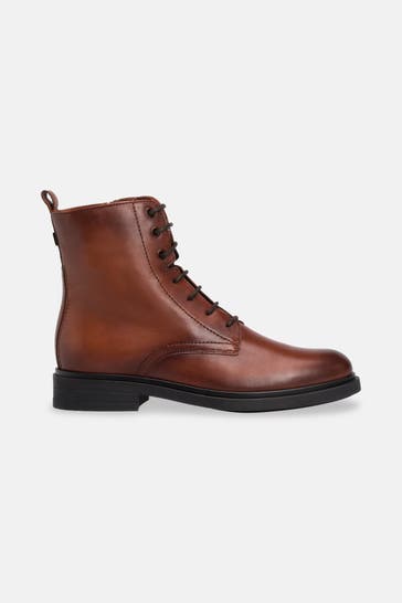 MARC O'POLO Schnürstiefel rotbraun