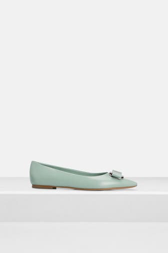 FERRAGAMO Ballerinas 'Vara J Agnello' smaragdgrün