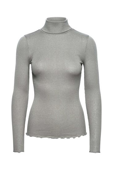 ROSEMUNDE Seidenmix-Longsleeve grau