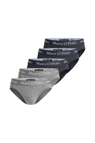 MARC O'POLO 5er Pack Slips dunkelblau grau
