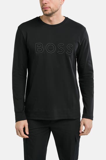 BOSS GREEN Longsleeve 'Togn' schwarz