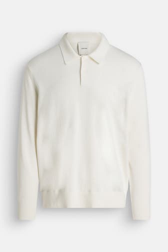 CALVIN KLEIN Langarm-Polo ecru